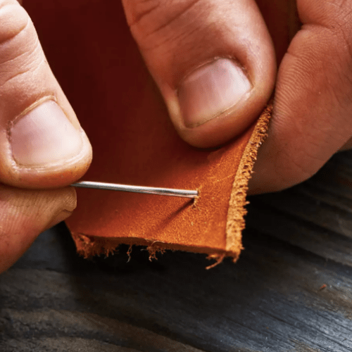 Needles for sewing leather
