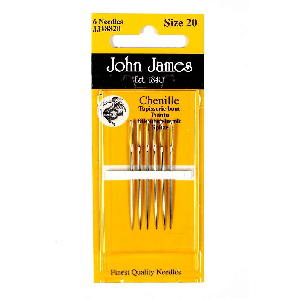 Chenille  Needles GRAY CHENILLE John James Pebbles Chenille Needles in Assorted Sizes include Gray Flip-top Storage Case 18-22