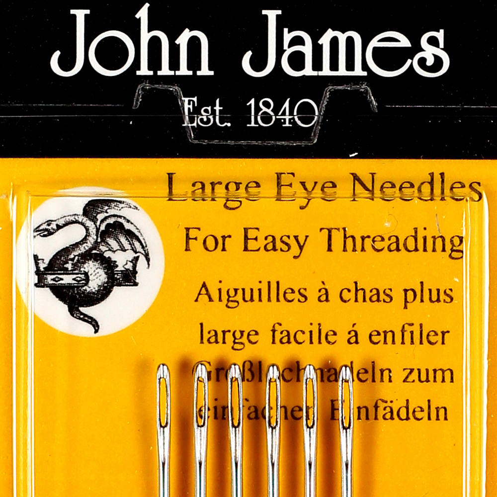 Jollmono 50 Pack Premium Large Eye Needles for Hand Sewing with 4 Needle Threaders, Assorted Sizes, Embroidery Needles for Hand Sewing, Sewing Needles