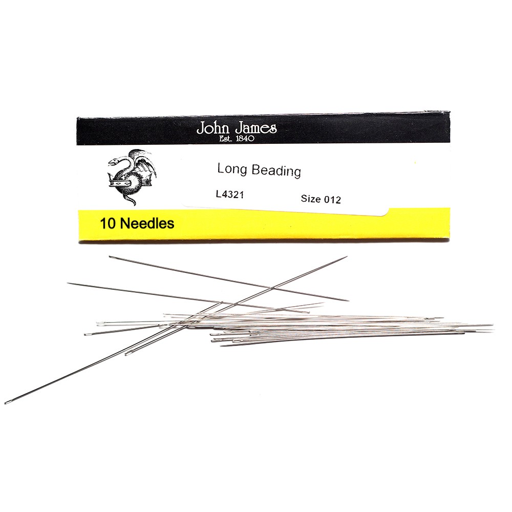 John James English Beading Needles L4320E-12, Size #12, 2 Inches, 5 Pieces