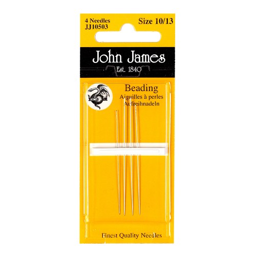 English Beading Needles, 45mm long, Size 15 (Extra Thin) - Golden Age Beads