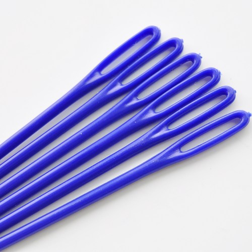 Miscellaneous Sewing Needles: 2 Plastic Childrens Sewing Needles Blue and  Red